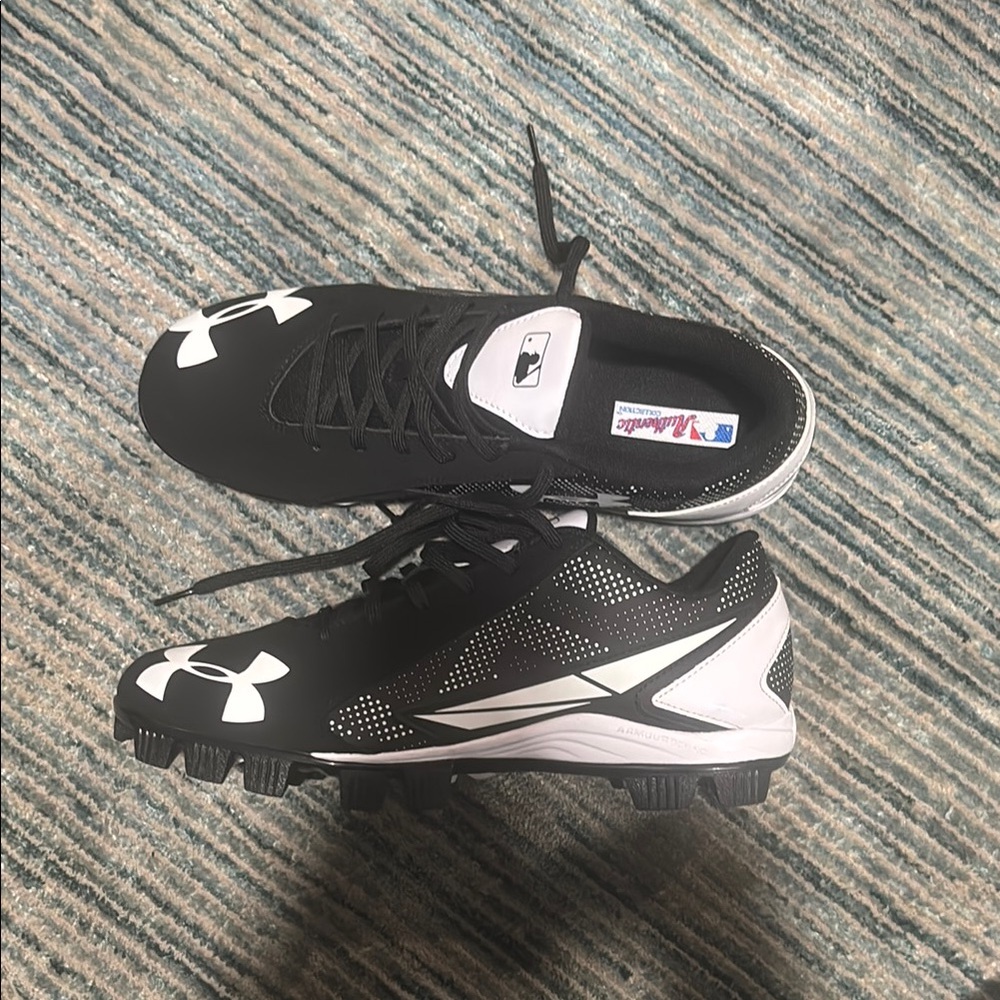 Under Armour Black and White Cleats